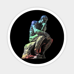 The Thinker Statue Colorful Artwork Magnet